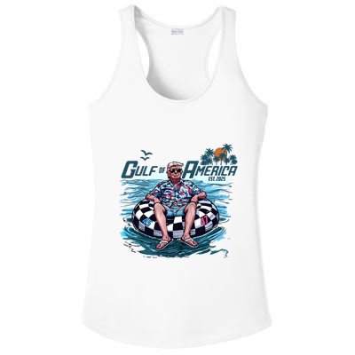 Funny Trump Gulf Of Us America Est 2025 Ladies PosiCharge Competitor Racerback Tank