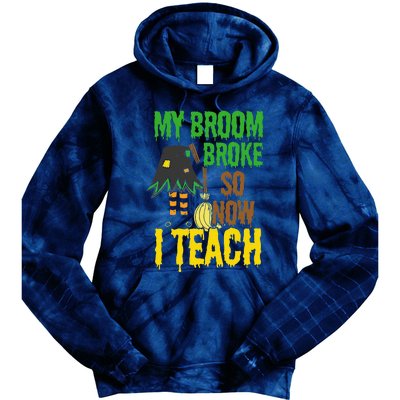 Funny Teacher Gift Idea Witch Halloween Tie Dye Hoodie