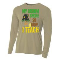 Funny Teacher Gift Idea Witch Halloween Cooling Performance Long Sleeve Crew