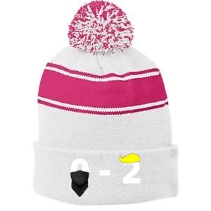 Funny Trump Golf Course Gunshots 02 Trump Is Safe Stripe Pom Pom Beanie