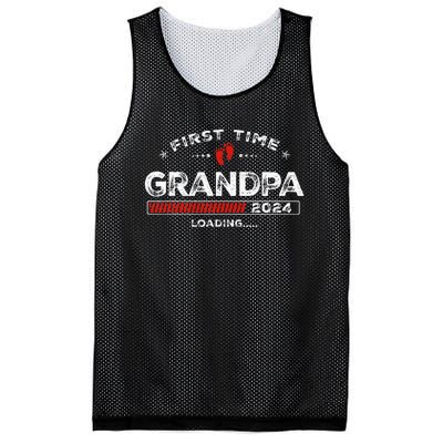 First Time Grandpa Est. 2024 Loading Soon To Be Dad Grandpa Mesh Reversible Basketball Jersey Tank