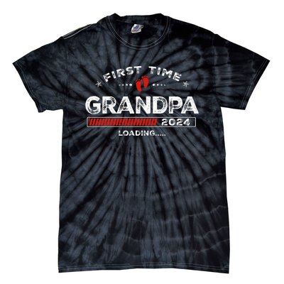 First Time Grandpa Est. 2024 Loading Soon To Be Dad Grandpa Tie-Dye T-Shirt