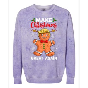 Funny Trump Gingerbread Man Make Christmas Great Again 2024 Colorblast Crewneck Sweatshirt