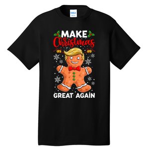 Funny Trump Gingerbread Man Make Christmas Great Again 2024 Tall T-Shirt