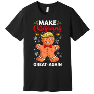 Funny Trump Gingerbread Man Make Christmas Great Again 2024 Premium T-Shirt