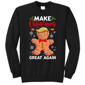 Funny Trump Gingerbread Man Make Christmas Great Again 2024 Tall Sweatshirt