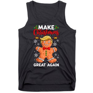 Funny Trump Gingerbread Man Make Christmas Great Again 2024 Tank Top