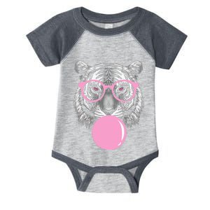 Funny Tiger Glasses Pink Bubble Gum Animal Lover Infant Baby Jersey Bodysuit