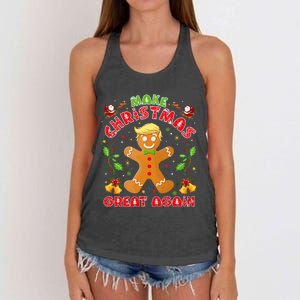 Funny Trump Gingerbread Man Make Christmas Great Again 2024 Women's Knotted Racerback Tank