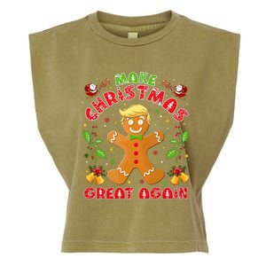 Funny Trump Gingerbread Man Make Christmas Great Again 2024 Garment-Dyed Women's Muscle Tee