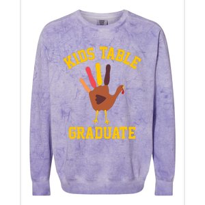 Funny Table Graduate Thanksgiving Turkey Handprint Colorblast Crewneck Sweatshirt