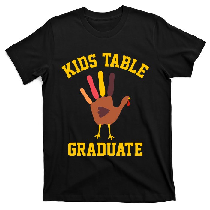 Funny Table Graduate Thanksgiving Turkey Handprint T-Shirt