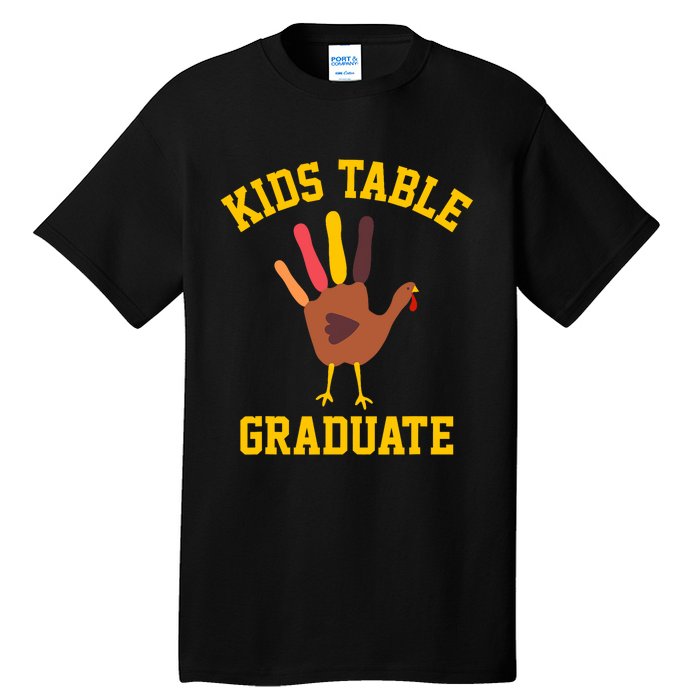 Funny Table Graduate Thanksgiving Turkey Handprint Tall T-Shirt