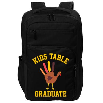 Funny Table Graduate Thanksgiving Turkey Handprint Impact Tech Backpack