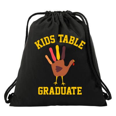 Funny Table Graduate Thanksgiving Turkey Handprint Drawstring Bag