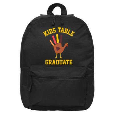 Funny Table Graduate Thanksgiving Turkey Handprint 16 in Basic Backpack