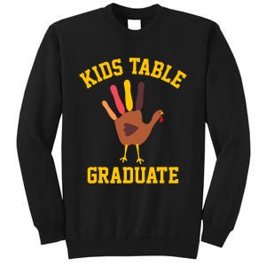 Funny Table Graduate Thanksgiving Turkey Handprint Tall Sweatshirt