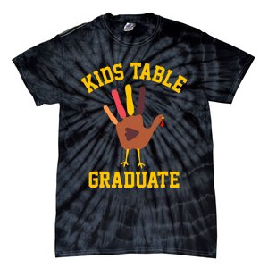 Funny Table Graduate Thanksgiving Turkey Handprint Tie-Dye T-Shirt