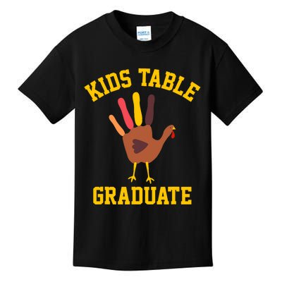 Funny Table Graduate Thanksgiving Turkey Handprint Kids T-Shirt