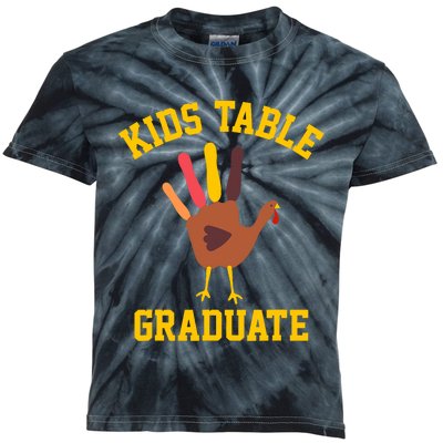 Funny Table Graduate Thanksgiving Turkey Handprint Kids Tie-Dye T-Shirt