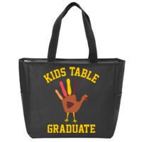 Funny Table Graduate Thanksgiving Turkey Handprint Zip Tote Bag