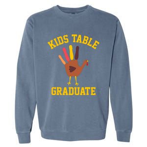 Funny Table Graduate Thanksgiving Turkey Handprint Garment-Dyed Sweatshirt