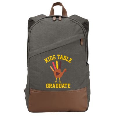 Funny Table Graduate Thanksgiving Turkey Handprint Cotton Canvas Backpack