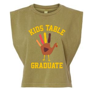 Funny Table Graduate Thanksgiving Turkey Handprint Garment-Dyed Women's Muscle Tee