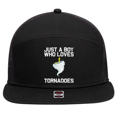 Funny Tornado Gift For Kids Hurricane Weather Chaser 7 Panel Mesh Trucker Snapback Hat