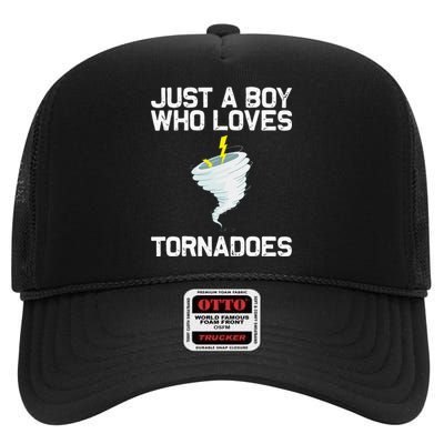 Funny Tornado Gift For Kids Hurricane Weather Chaser High Crown Mesh Back Trucker Hat