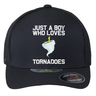 Funny Tornado Gift For Kids Hurricane Weather Chaser Flexfit Unipanel Trucker Cap