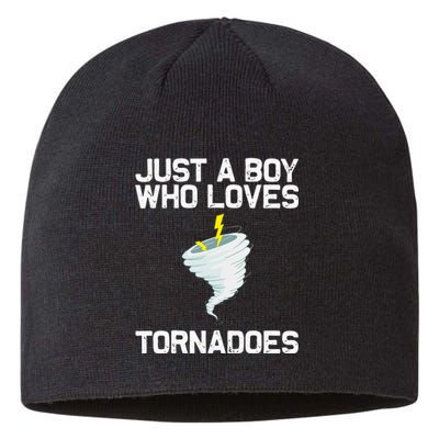 Funny Tornado Gift For Kids Hurricane Weather Chaser Sustainable Beanie