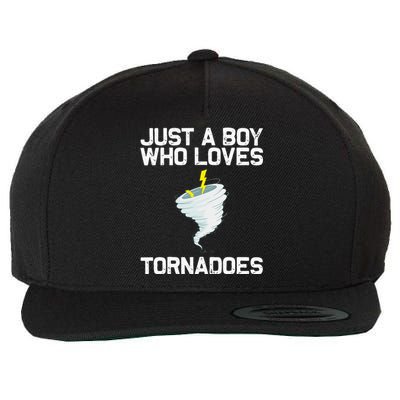 Funny Tornado Gift For Kids Hurricane Weather Chaser Wool Snapback Cap