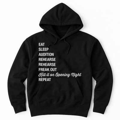 Funny Theater Geek Gift Musical Life Eat Sleep Theatre Hoodie