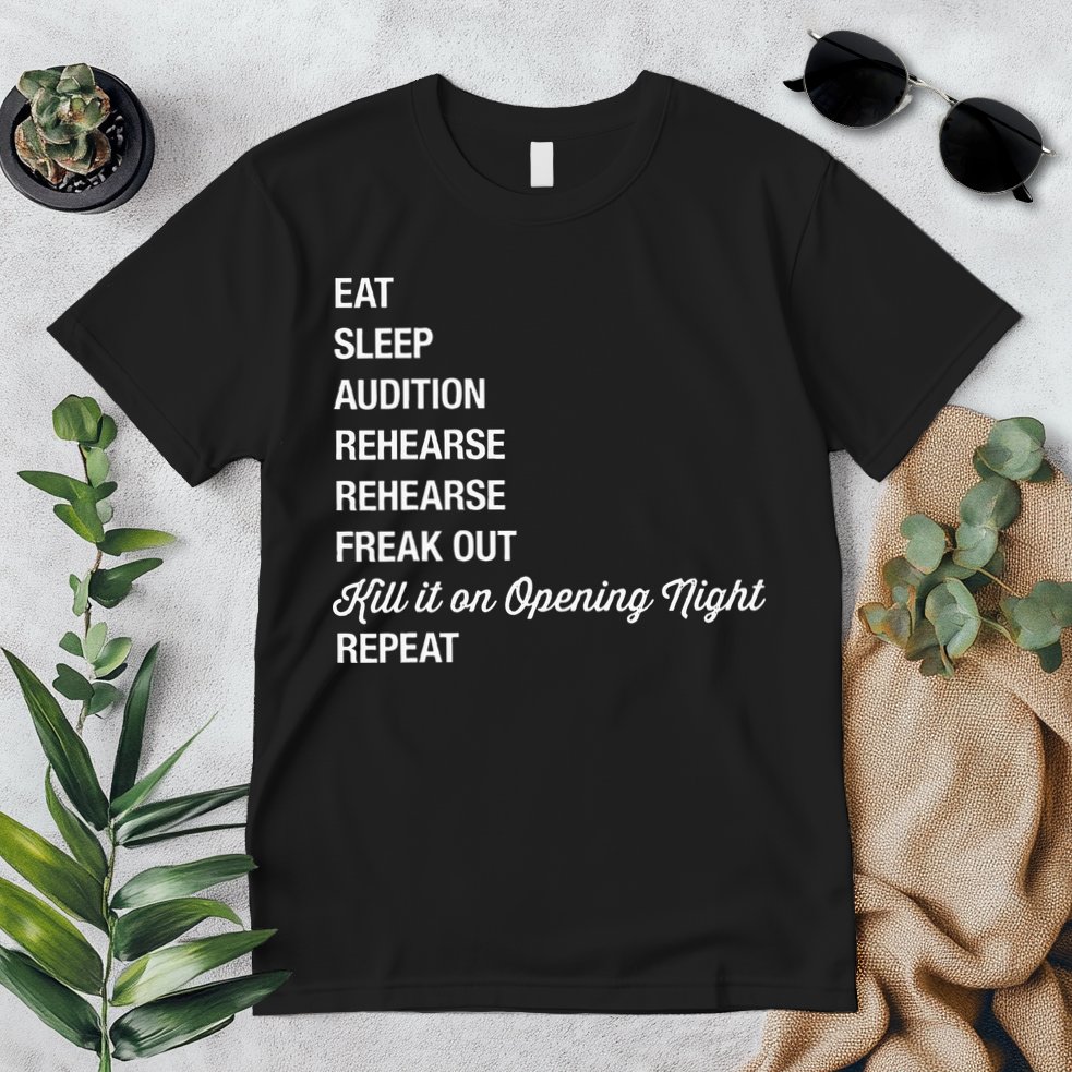 Funny Theater Geek Gift Musical Life Eat Sleep Theatre Premium T-Shirt