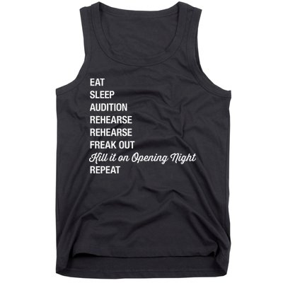 Funny Theater Geek Gift Musical Life Eat Sleep Theatre Tank Top