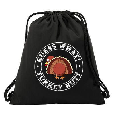 Funny Thanksgiving Guess What Turkey Butt Drawstring Bag