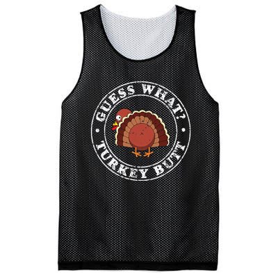 Funny Thanksgiving Guess What Turkey Butt Mesh Reversible Basketball Jersey Tank