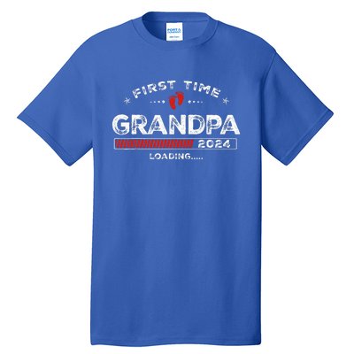 First Time Grandpa Est. 2024 Loading Soon To Be Dad Grandpa Tall T-Shirt