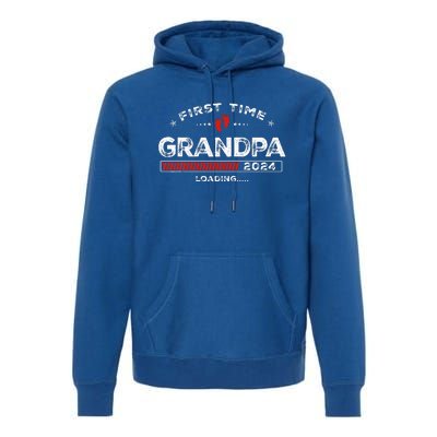 First Time Grandpa Est. 2024 Loading Soon To Be Dad Grandpa Premium Hoodie