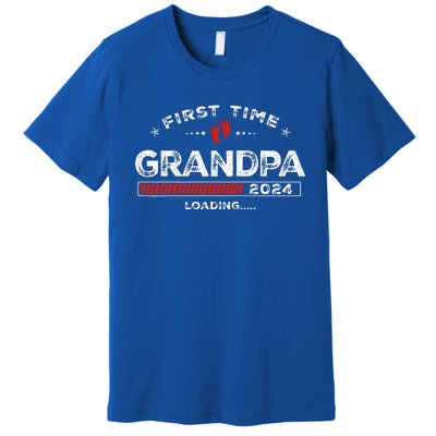 First Time Grandpa Est. 2024 Loading Soon To Be Dad Grandpa Premium T-Shirt