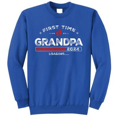 First Time Grandpa Est. 2024 Loading Soon To Be Dad Grandpa Tall Sweatshirt