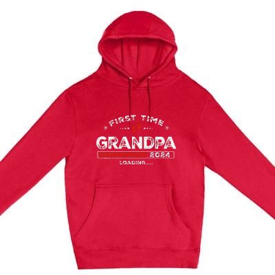 First Time Grandpa Est. 2024 Loading Soon To Be Dad Grandpa Premium Pullover Hoodie