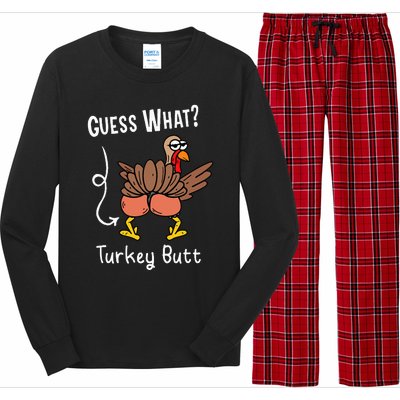 Funny Thanksgiving Guess What Turkey Butt Long Sleeve Pajama Set