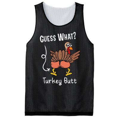 Funny Thanksgiving Guess What Turkey Butt Mesh Reversible Basketball Jersey Tank