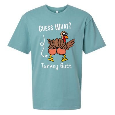 Funny Thanksgiving Guess What Turkey Butt Sueded Cloud Jersey T-Shirt