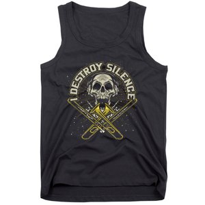 Funny Trombonist Gift I Destroy Silence Trombone Tank Top