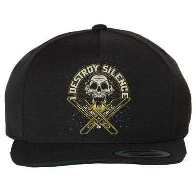 Funny Trombonist Gift I Destroy Silence Trombone Wool Snapback Cap