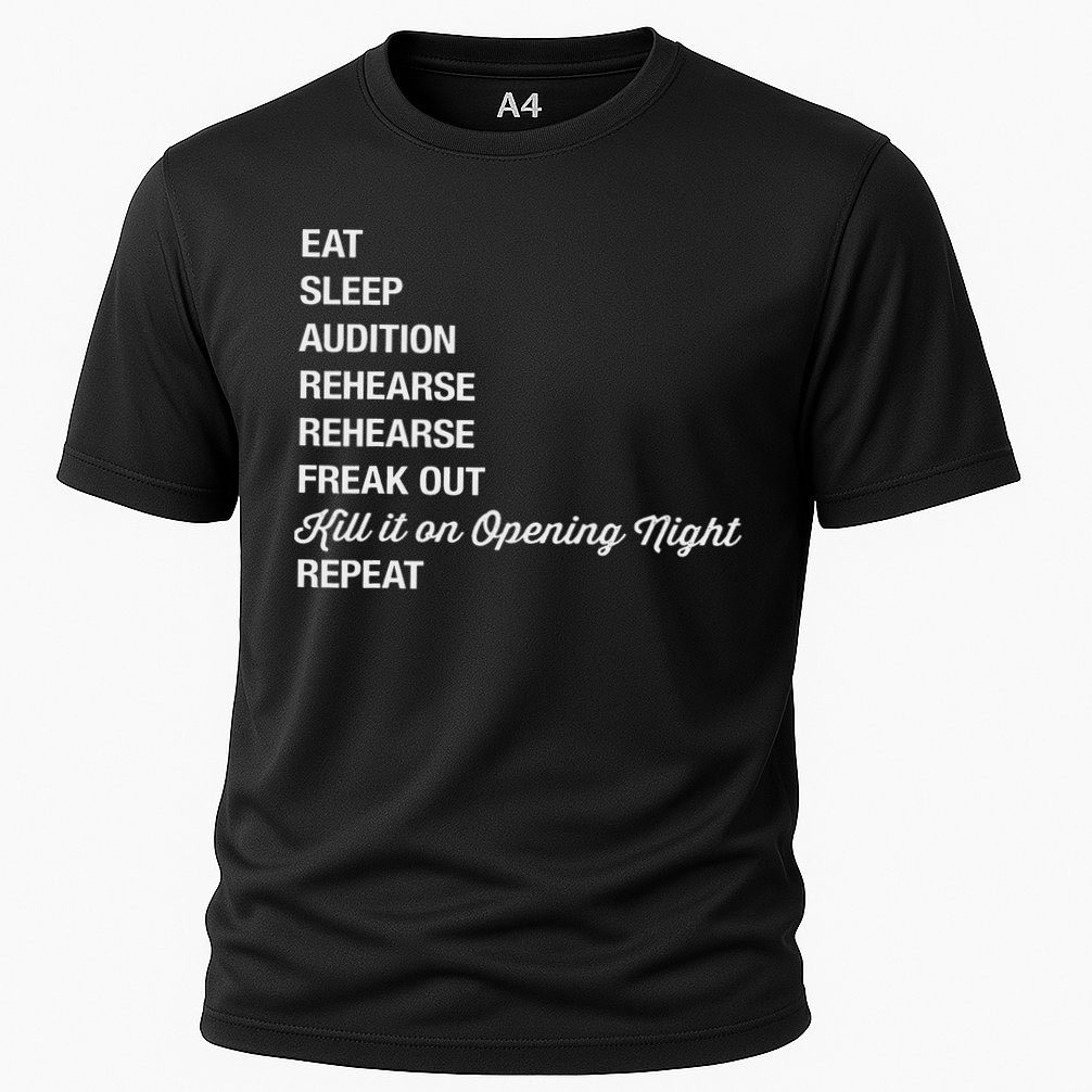 Funny Theater Geek Gift Musical Life Eat Sleep Theatre Cooling Performance Crew T-Shirt