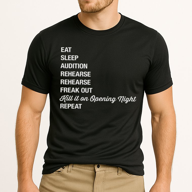 Funny Theater Geek Gift Musical Life Eat Sleep Theatre Cooling Performance Crew T-Shirt